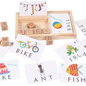 Juguete Educativo de Madera con Letras del Alfabeto ABC para Niños y Niñas en Edad Preescolar, Juego de Ortografía en Caja con Tarjetas de Memoria - Product Image 3