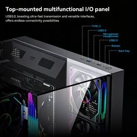 Zeromaster Gaming PC Case Full Tower ATX Tempered Glass Computer Case Panoramic View RGB Chassis OEM