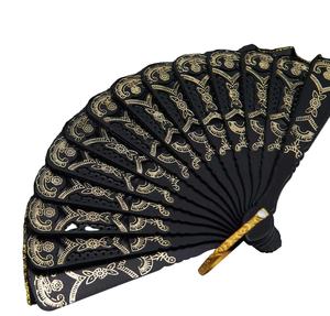 Éventail pliant de style chinois 2025, artisanat artistique, cadeau, éventail en plastique doré à la main, pour la danse, les mariages et les fêtes, éventail portable - Product Image 4