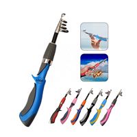 Canne à pêche télescopique personnalisée avec logo pour adultes et enfants, mini canne de poche 1,2m-1,6m, moulinet de pêche à lancer lent et jigging