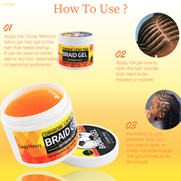 Gel coiffant tresses à tenue forte, à base d'eau, non gras, pour cheveux noirs naturels, marque privée