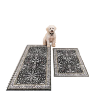 2-Piece Machine Washable Polyester Kitchen Rug Set Non-Slip Low Pile Thin Flat Weave Runner Rugs for Kitchen Floor