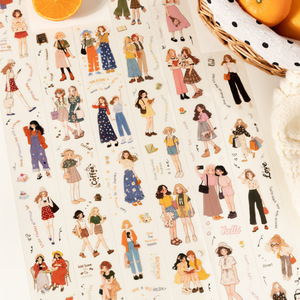 1 rollo de cinta decorativa DIY con forma de personajes de la serie Girls' Series con aroma a naranja para Bullet Journals - Product Image 1