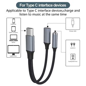 Adaptor Audio Headphone USB C ke Jack 3.5mm 2 in 1 dengan Kabel Nylon, Adaptor Pengisi Daya Tipe-C PD60W untuk iPhone 15 Samsung - Product Image 5