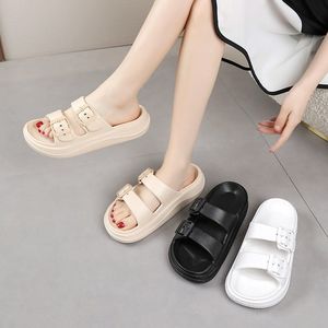 Deran OEM, chanclas de verano para mujer, <span class=keywords><strong>Sandalias</strong></span> abiertas de verano, zapatos planos de Color sólido, zapatillas de pareja transpirables con correa para mujer - Product Image 2