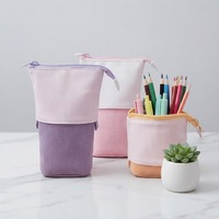 Trousse à crayons Jineg, porte-stylos, étui de rangement, sac transformable rétractable, organisateur coloré avec fermeture éclair pour écoles