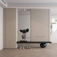 Mueble de Entrada con Acabado Brillante |   Armario Moderno para Recibidor con Espejo y Luz LED