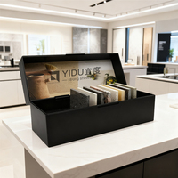 Boîte d'affichage portable en céramique marbrée avec impression personnalisée en gros, boîte de rangement en verre de quartz, boîte en carton