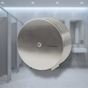 Distributeur de papier toilette mural FANDA en acier inoxydable finition satinée, pour rouleau jumbo simple - Product Image 3