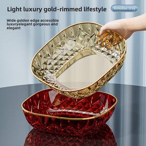 Assiette de fruits secs transparente haut de gamme maison moderne salon Table basse Snack assiette pour hôtel réception assiette de bonbons utilisation - Product Image 5