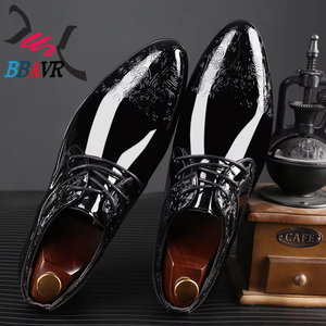 Nuevos Zapatos de Vestir Formales para Hombre, Brillantes, de PU, con Punta Puntiaguda, Diseño Tallado, Casuales, de Primavera, Talla Grande, con Cordones, para Boda, con Entresuela de EVA/PVC - Product Image 3