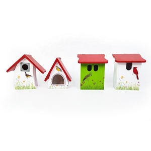 Conception personnalisée Maison d'oiseau en bois coloré écologique Nichoir suspendu Nid d'oiseau Nichoir en bois pour la décoration extérieure du jardin Patio - Product Image 1