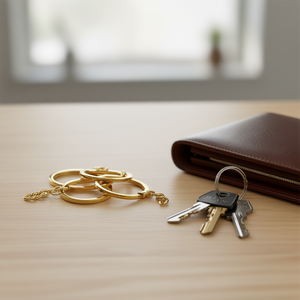 Portachiavi Ilan 32mm color oro con catena 6 pezzi - Product Image 2