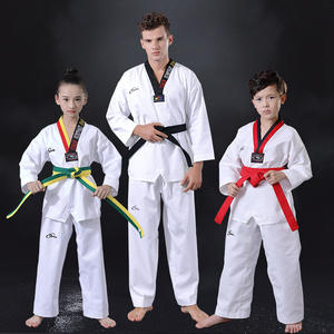 ชุดเทควันโดบ็อกกผ้าโพลีเอสเตอร์สีดำแดงใส่ได้ทั้งชายและหญิง - Product Image 3