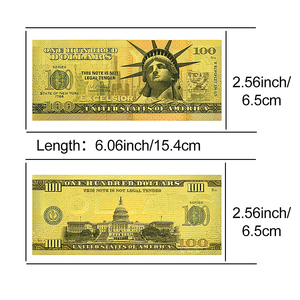 Billete de 100 USD con Estatua de la Libertad en Oro de 24K, Moneda Coleccionable, Regalo Patriótico, Decoración Estadounidense, 15.6x6.5cm, Doble Cara - Product Image 2
