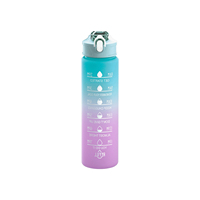 Meilleures ventes, nouveau best-seller, bouteilles d'eau de sport en plastique à boire directement, sans BPA, pour la salle de sport, la remise en forme, ensemble de bouteilles d'eau motivantes, boîte cadeau mystère