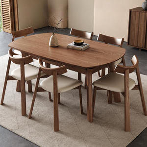 Table à manger ovale extensible en bois massif avec structure en boîte pour salle à manger, usage domestique - Product Image 4