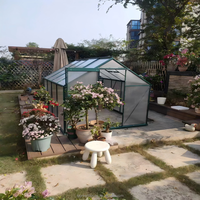 Serre de jardin en acier galvanisé à montage facile, écologique, avec couverture en polycarbonate vert, pour la culture de légumes en extérieur