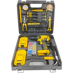 Suministro directo <span class=keywords><strong>de</strong></span> fábrica Juego completo <span class=keywords><strong>de</strong></span> <span class=keywords><strong>taladro</strong></span> eléctrico <span class=keywords><strong>de</strong></span> 95 piezas 21V Batería <span class=keywords><strong>de</strong></span> litio fuerte <span class=keywords><strong>Taladro</strong></span> eléctrico <span class=keywords><strong>de</strong></span> <span class=keywords><strong>impacto</strong></span> <span class=keywords><strong>de</strong></span> dos velocidades OEM - Product Image 1