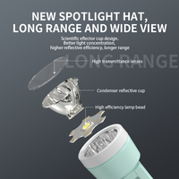 Lampe torche LED longue portée pour porte, rechargeable, mini lampe de poche 100 lumens COB LED, 5 heures d'autonomie, ABS IP44, extérieur