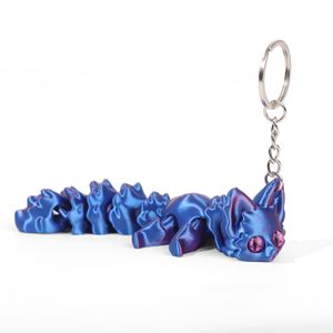 Nouvelles figurines de renard imprimées en 3D avec porte-clés, queue mobile, ornement, décoration de sac à dos, pendentif, miniatures de table pour la maison - Product Image 3