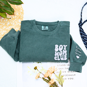 Sudadera o camiseta tejida 3D Boy Mom Club de invierno y Otoño con nombres bordados para niños <span class=keywords><strong>en</strong></span> la parte delantera y logotipo de la manga - Product Image 5