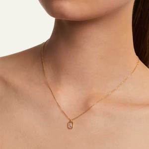 Thiết Kế Sáng Tạo Zircon Thư S925 Sterling <span class=keywords><strong>B</strong></span>ạ<span class=keywords><strong>c</strong></span> Vòng <span class=keywords><strong>C</strong></span>ổ Hình Họ<span class=keywords><strong>c</strong></span> Biên Giới A-Z Thư Dát Zircon Màu Vàng Vòng <span class=keywords><strong>C</strong></span>ổ - Product Image 3