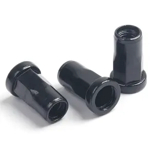 Porca de rebite galvanizada de zinco preto cabeça redonda meia hexagonal M6 * 2.5-15