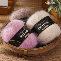 Châles et couvertures pour bébé multicolores en mélange d'alpaga, acrylique et mohair, teints à la main, dégradés, tricotés à la main, de poids moyen, à motifs variés