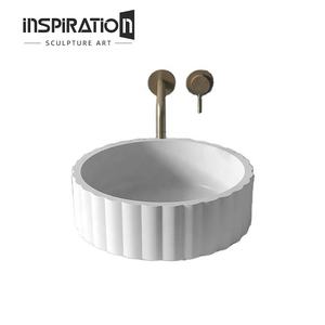 Lavabo à <span class=keywords><strong>colonne</strong></span> en <span class=keywords><strong>pierre</strong></span> artificielle sur pied personnalisable lavabo connecté pour lavabos de salle de bain - Product Image 1