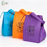 Sac à lunch isotherme personnalisé avec logo imprimé, fermeture à cordon, en tissu non tissé, avec fermeture éclair, pour promotion et cadeaux