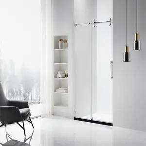 Bathroom Luxury Frameless Shower Room Enclosure Sliding Door Double Big Wheels Shower Door CUPC For US Market