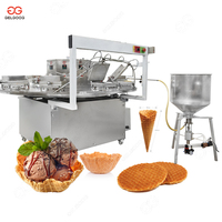 Italian Ice Cream Cone Line Gas Sugar Cornet Maker Chocolate Filled Mini Cones Automatic Machine for Sweet Ice Cream Cone