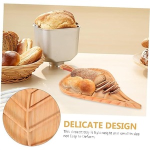 Wooden Leaf <b>Tray</b> Creative Dessert Plate For Hotel Coffee <b>Tea</b> Serving Smooth Surface Natural Wood Design - Product Image 3
