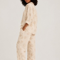 Bedruckte Loungewear Atmungsaktive Damen-Schlafanzüge Cardigan mit Knöpfen Nachtwäsche Femme Kleidung Baumwoll-Pyjamas für Frauen Set