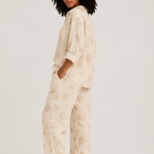 <span class=keywords><strong>Pigiama</strong></span> da <span class=keywords><strong>Donna</strong></span> Stampato, Abbigliamento da Notte Traspirante, Cardigan con Bottoni, Abbigliamento da Notte Femminile, Set <span class=keywords><strong>Pigiama</strong></span> in <span class=keywords><strong>Cotone</strong></span> per Donne - Product Image 2