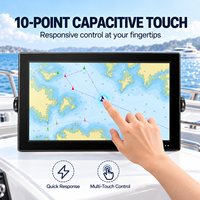Écran tactile marin Full HD IP67 de 18,5 pouces pour pont de yacht avec entrée USB tactile et alimentation DC 12V pour poste de conduite de bateau