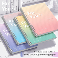 Carnet à spirale A5 pour étudiants et bureau, style simple, épaissi, multicolore, vente en gros, reliure, 60 feuilles
