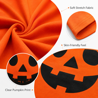 Robe de maternité d'Halloween en gros d'usine, imprimé citrouille, manches longues, 100% coton, longueur ras du sol, été, OEM ODM