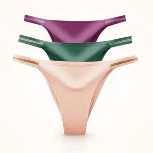 Chất Lượng Cao Băng Lụa Traceless Ladies Thong Thoải Mái Giữa Eo Kích Thước Lớn Cô Gái Đồ Lót Sexy Bikini