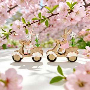 Nuevo Adorno de Madera Ecológico con Diseño de Conejito de Pascua en Bicicleta, Impreso en <span class=keywords><strong>3D</strong></span>, para Decoración del Hogar - Product Image 5