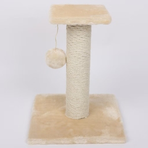 Two-Level <b>Cat</b> <b>Tree</b> with Sisal <b>Scratching</b> <b>Posts</b> Double Plush Platforms Mouse Toy Stable Wood Base for Indoor <b>Cats</b> - Product Image 3