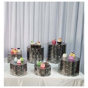 푸룬 공장 스테인리스 스틸 디저트 테이블 뷔페 라이저 세트 파티 케이터링용 뷔페 케이크 스낵 진열대 - Product Image 6