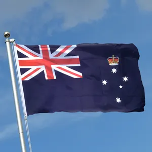 Custom Polyester Single Or Double Sided Printed 3x5ft 150x90cm Indoor Outdoor Victoria Australia State Flag Banner