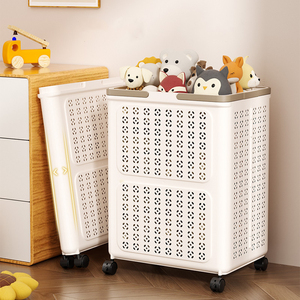 Cesto pieghevole della biancheria con ruote e maniglia pieghevole cestino portaoggetti ventilato per vestiti/<span class=keywords><strong>giocattoli</strong></span>/cibo organizzatore di articoli vari - Product Image 2
