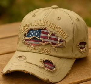 <span class=keywords><strong>Cappellino</strong></span> Casual Effetto Vissuto per il 250° Anniversario USA, Tema Patriottico 1776-2026, Cappello da Baseball Commemorativo - Product Image 4