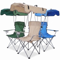 Chaise de camping portable et légère YX-B1-81 avec auvent, poche latérale et installation facile à ouvrir/fermer