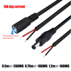 สายไฟ DC ตัวเมีย US <span class=keywords><strong>2464</strong></span> ขนาด 20AWG/18AWG/16AWG หัวต่อ DC5521 DC5525 ปลั๊กตัวเมีย - Product Image 4