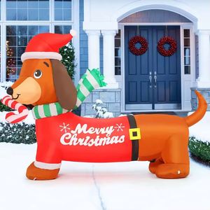 Perro Dachshund Inflable Navideño de 5 Pies con Luces LED, Decoración para Fiestas, Precio al por Mayor Personalizado - Product Image 1