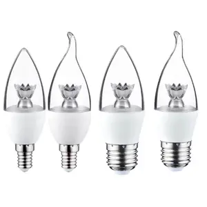 3W Dimmable Hiệu Quả Cao E27 Glass Led Candle Bulb E14 Crystal Chandelier Nguồn Sáng Trang Trí Nội Thất Mặt Dây Chuyền Chiếu Sáng